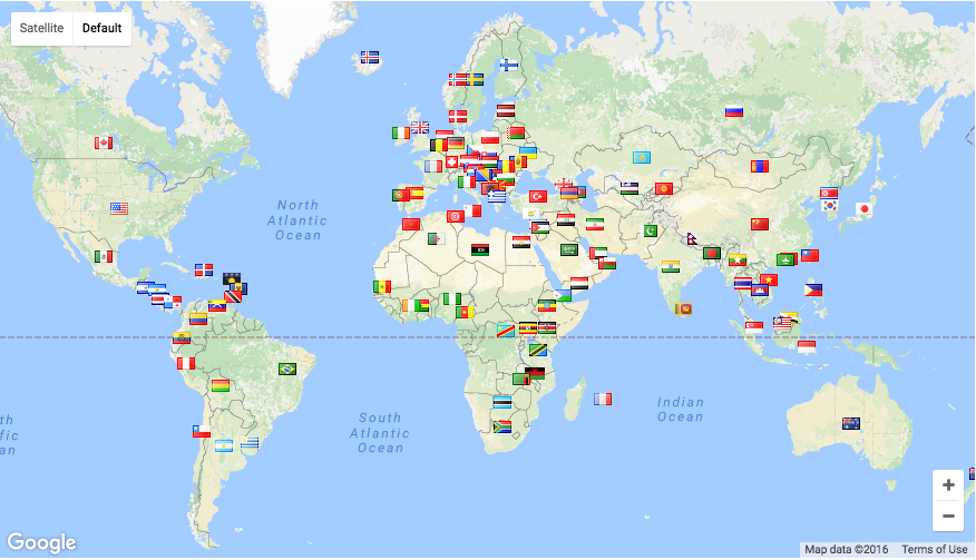 119 Countries visited MTNet: 2015-2016